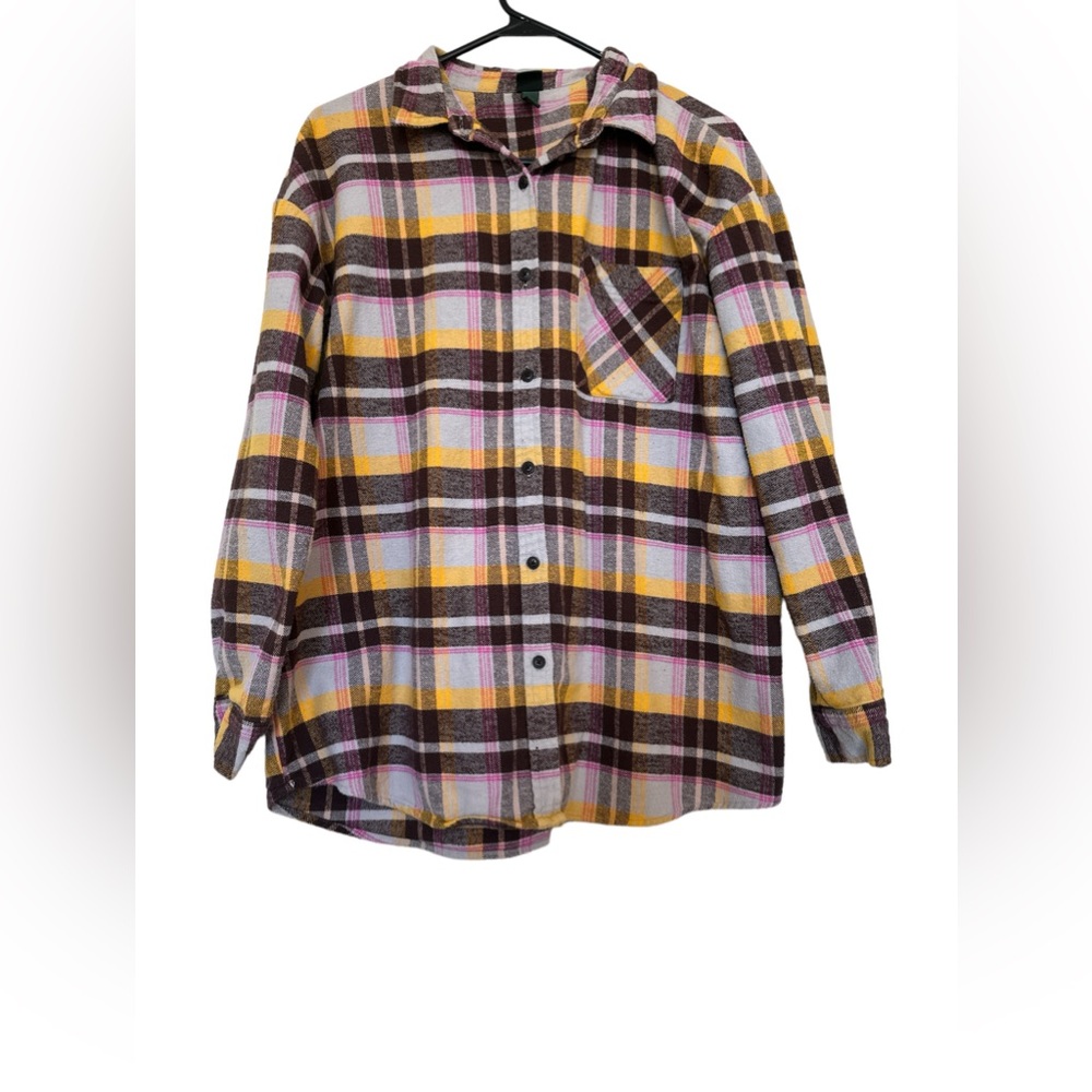 Wild Fable 100% Cotton Heavy Weight Button Down Flannel,‎ Size Large